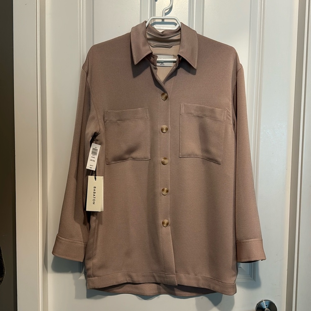 Babaton shirt jacket. Borna (fawn pink)